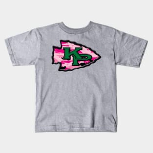 KP Chiefs pink camouflage logo Kids T-Shirt